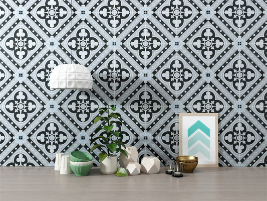 ซื้อ กระเบื้องเซรามิกสไตล์ Rustic สีเทา & ขาว ขนาด 20x20 ซม. สำหรับปูพื้นภายใน การผลิตออนไลน์