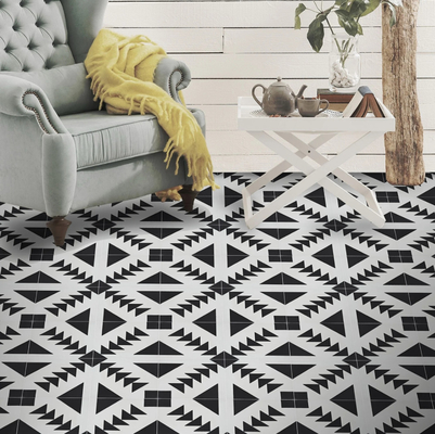 ซื้อ กระเบื้องเซรามิกสีดําสีขาว 20x20cm AAA เกรดกันสลิป การผลิตออนไลน์