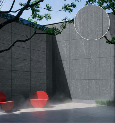 ซื้อ ทนทานการใช้งาน Matte Antique Finish สีเทาเข้ม 60x120cm 3D Line Curtain Wall Porcelain Tile สําหรับระเบียงและระเบียง การผลิตออนไลน์