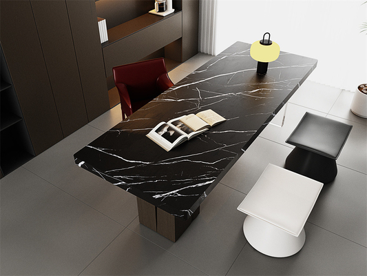 ซื้อ แมท 1420x2700 มิลลิเมตร สีดํา ผงหิน sintered สําหรับห้องนั่งเล่นและ countertop การผลิตออนไลน์