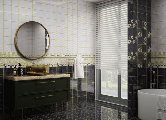 ซื้อ 300x600 มิลลิเมตร วินเทจ เซรามิค ผนัง ผิวกระจกสีเทาเข้ม การผลิตออนไลน์