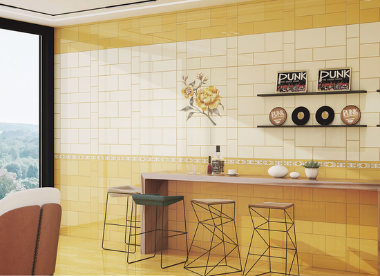ซื้อ กระเบื้องเพชรสีเหลือง 30x60cm และกระเบื้องผนังภายในกระจกแอนแบคทีเรีย สําหรับครัว การผลิตออนไลน์