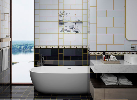 ซื้อ กระเบื้องผนังเซรามิกกระจกทนทานการสวมใส่ 30x60 ซม. สําหรับโรงแรม การผลิตออนไลน์