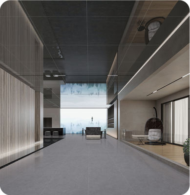 ซื้อ กระเบื้องพอร์ซเลนสีเทาเข้ม 600x1200 มม. ป้องกันแบคทีเรีย สำหรับปูพื้นภายใน การผลิตออนไลน์