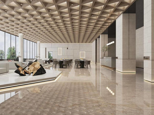 ซื้อ 1200x1200mm กระเบื้อง Porcelain กระจกกระจกกระจก กระเบื้องสีเหลืองอ่อน 0.5% W.A การผลิตออนไลน์