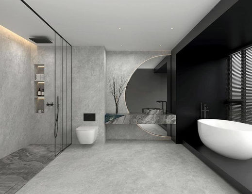 ซื้อ 1200x1200mm กระเบื้องโปร์เซลินสีเทาอ่อนกระจกสําหรับห้องน้ํา การผลิตออนไลน์