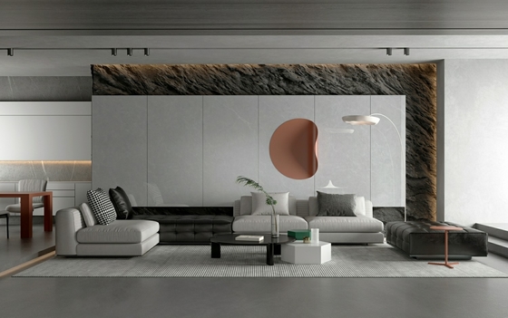 ซื้อ กระเบื้องพอร์ซเลนเคลือบเงา 900x1800 มม. สีเทา ทนทานต่อรอยขีดข่วน การผลิตออนไลน์