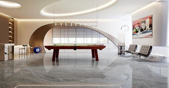 ซื้อ กระเบื้องพอร์ซเลนเคลือบเงาขัดเงา 900x1800 มม. ลายหินอ่อนสีเทาอ่อน การผลิตออนไลน์