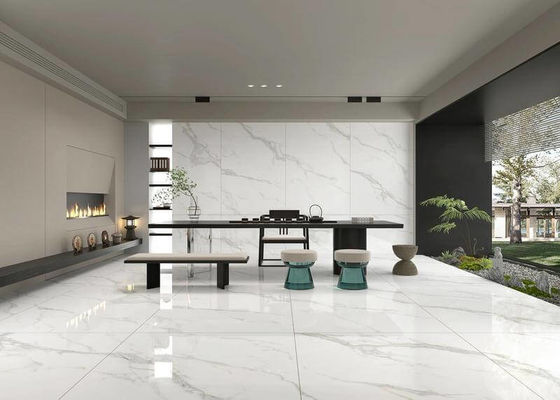 ซื้อ Carrara Polished Glass Porcelain Tile 1200x1800x9mm ผนังพื้นภายใน การผลิตออนไลน์