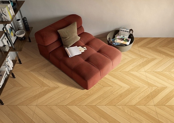 ซื้อ กระเบื้องโพรเซลีนไม้กระเบื้องปลาสีน้ําตาล 600x1200mm สําหรับห้องนั่งเล่น กระเบื้องพื้นภายในที่ทนการสวมใส่ การผลิตออนไลน์