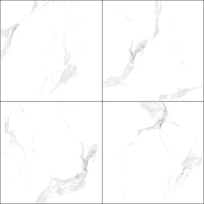 ซื้อ กระเบื้องพอร์ซเลนเคลือบเงาสีขาว Carrara ขัดเงา ขนาด 800x800 มม. กันลื่น การผลิตออนไลน์
