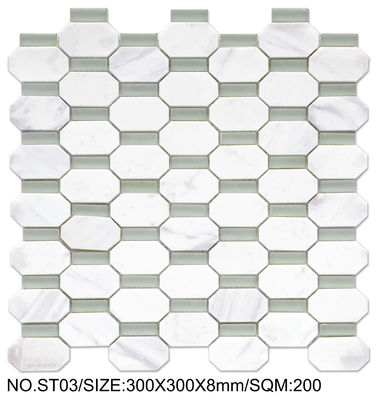 ซื้อ กระเบื้องโมเสกหินธรรมชาติ Firebrick White ขนาด 300x300 มม. สำหรับการบูรณะและสระว่ายน้ำ การผลิตออนไลน์
