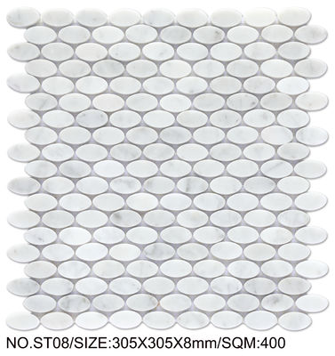 ซื้อ กระเบื้องโมเสกหินธรรมชาติลายอิฐสีขาวและเขียวอ่อน ขนาด 305x305 มม. สำหรับห้องรับประทานอาหารและสำนักงาน การผลิตออนไลน์