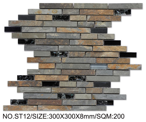 ซื้อ กระเบื้องโมเสกหินธรรมชาติสีน้ำตาล ไม่ซีด ขนาด 300x300 มม. สำหรับตกแต่งและโครงการ การผลิตออนไลน์