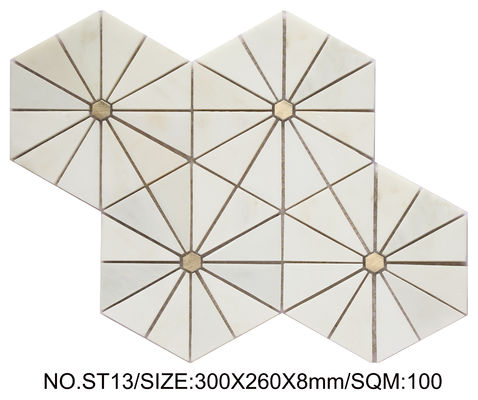 ซื้อ กระเบื้องโมเสกหินธรรมชาติสีเบจกันน้ำ ขนาด 300x260 มม. สำหรับอาคารและสระว่ายน้ำ การผลิตออนไลน์