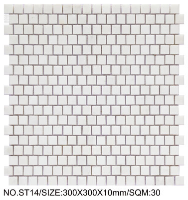 ซื้อ กระเบื้องโมเสกหินธรรมชาติสีขาวสง่างาม ขนาด 300x300 มม. สำหรับการปรับปรุงและห้องนั่งเล่น การผลิตออนไลน์