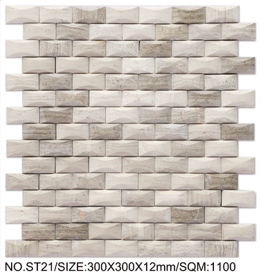 ซื้อ กระเบื้องโมเสกหินธรรมชาติสีเบจกันน้ำและกันลื่นขนาด 300x300 มม. สำหรับตกแต่งและก่อสร้าง การผลิตออนไลน์