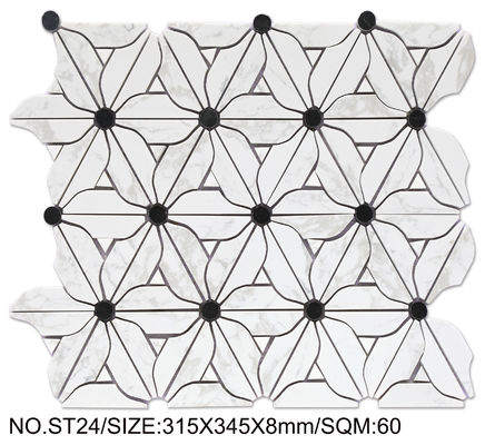 ซื้อ ดอกไม้อลังการ 315x345 มิลลิเมตร โมไซค์หินธรรมชาติ สําหรับห้องอาหารและการปรับปรุง การผลิตออนไลน์