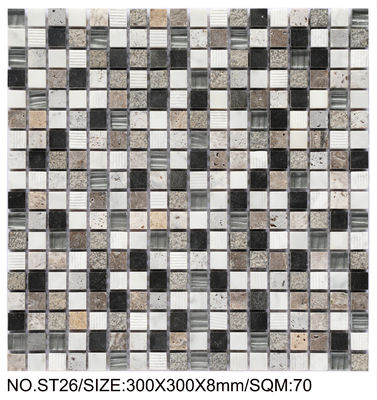 ซื้อ กระเบื้องโมเสกหินธรรมชาติรูปทรงสี่เหลี่ยมจัตุรัส 300x300 มม. หรูหราและทนทาน สำหรับห้องนอนและสำนักงาน การผลิตออนไลน์