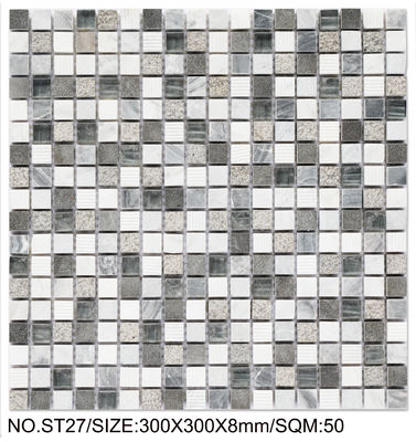 ซื้อ กระเบื้องโมเสกหินธรรมชาติรูปสี่เหลี่ยมขนาด 300x300 มม. ทนทานต่อการสึกหรอและคราบสกปรก สำหรับอาคารและโครงการ การผลิตออนไลน์