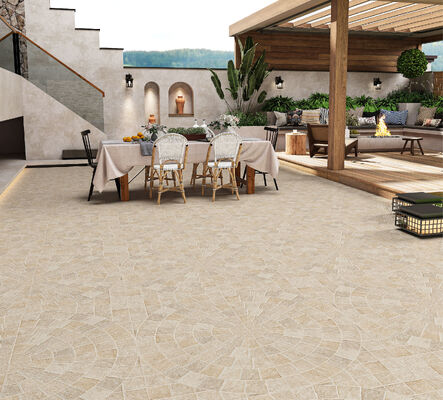 ซื้อ สีเหลืองอ่อน ทนทานการสวมใส่ Retro Matt Paving Tile 600x600mm Ourdoor Tile ความหนา 12mm สําหรับระเบียง การผลิตออนไลน์
