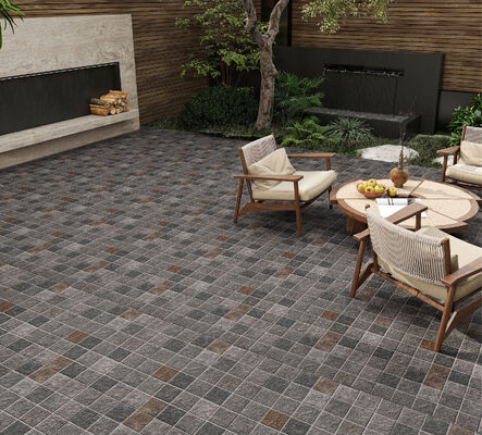 ซื้อ กระเบื้องปูพื้นเซรามิคแบบ Retro Matt ป้องกันความชื้นสีเทา 600x600 มม. กระเบื้องปูพื้น Ourside หนา 12 มม. สำหรับลานภายใน การผลิตออนไลน์