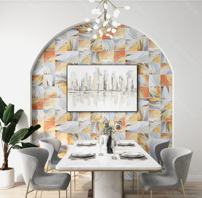 ซื้อ กระเบื้องเซรามิกติดผนังสีรุ้งทองขนาด 20x20 ซม. สำหรับพื้นหลังภายใน การผลิตออนไลน์