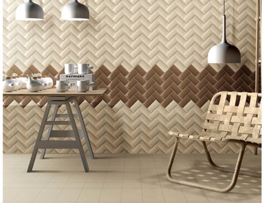 ซื้อ กระเบื้องผนังเซรามิกที่พิมพ์แบบ 3D Inkjet ขนาด 75x150 มม การผลิตออนไลน์