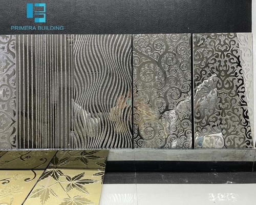 ซื้อ กระเบื้องเซรามิค 3D ขนาด 300x600 มม. เคลือบด้วยเส้นสีทองประดับผนัง การผลิตออนไลน์