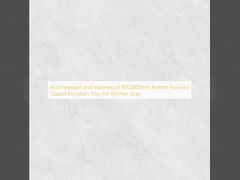 กระเบื้องพอร์ซเลนเคลือบเงาขัดเงาหินอ่อนขนาด 800x800 มม. ทนกรดและกันน้ำ สำหรับห้องครัว สีเทา