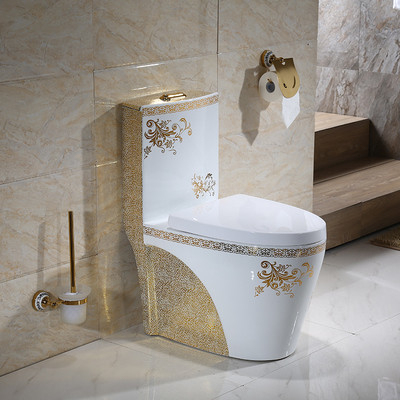 โถสุขภัณฑ์ชิ้นเดียว โมเดิร์น โกลเด้น คลาสสิค 3L 6L Dual Flush