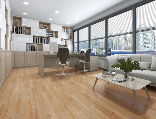กระเบื้องพอร์ซเลนลายไม้ด้าน ขนาด 150x900 มม. สีน้ำตาลแทน