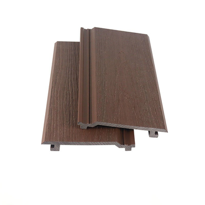 สะอาดต่อสิ่งแวดล้อม 145x20.5mm แผ่นผนัง WPC สีน้ําตาล และผนังผสมพลาสติกไม้
