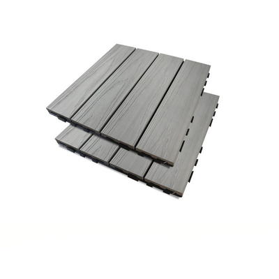 30x30mm แผงพื้นไม้พลาสติกคอมโพสิตสีเทาเย็บอาคารกระดานกลางแจ้ง WPC Plank ระเบียง