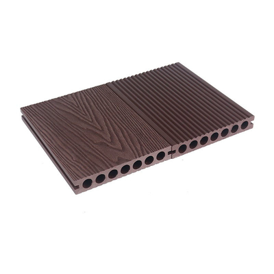145x22mm ไม้พลาสติกคอมโพสิต Wpc พื้น 3D Deep Embossed Board Outdoor Park ระเบียง