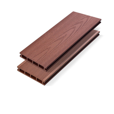 พื้นไม้พลาสติกทนไฟ Outdoor Co - Extruded Circular Hole Walkway แผงระเบียง 140x25mm