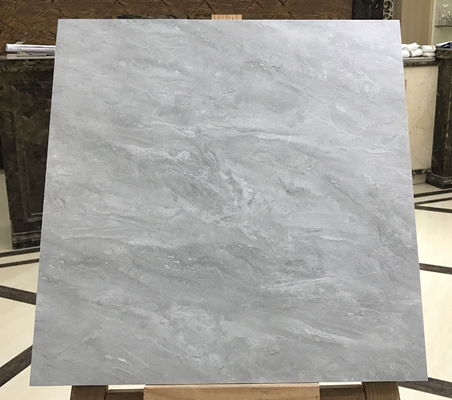 กระเบื้องดินเซรามิกที่ไม่เลื่อนสําหรับสํานักงาน และ 400x400mm มาร์บูล็อก แมตต์ สีเทากระจกพื้นสําหรับร้านอาหาร