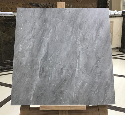 Antibacterial Matte Glazed 400x400mm Marble Look กระเบื้องพื้นเชื้อเพลิงเชื้อเพลิงสําหรับห้องนั่งเล่นและกระเบื้องตกแต่งสีเทาสําหรับห้องนอน