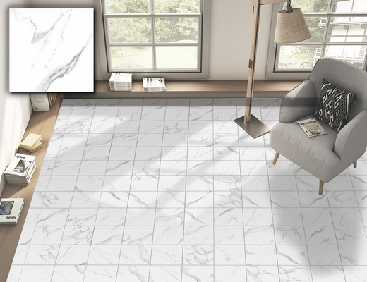 Carrara ขาว 250x250 มิลลิเมตร ดิน เซรามิค ตะเบียนชนบท สําหรับห้องนั่งเล่น และ ตะเบียนผนังทนทาน สําหรับการตกแต่ง