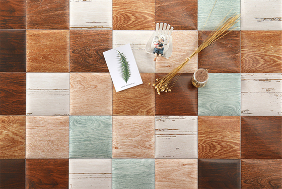 กระเบื้องผนังภายในดินสีเหลืองสีมะรอน 152x152 มิลลิเมตร