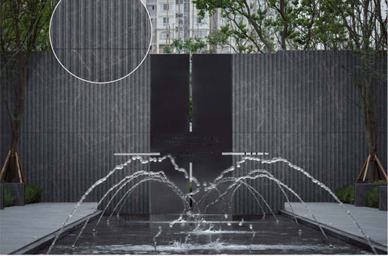 สีเทาเข้ม แมท แอนติค 3D Arc Outdoor Stone Tile 600x1200mm