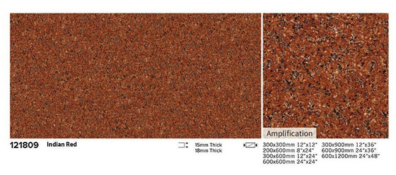 ทนต่อรอยขีดข่วน 600x900x18cm ทนต่อกรด กระเบื้องพื้นสีแดง สําหรับร้านอาหาร