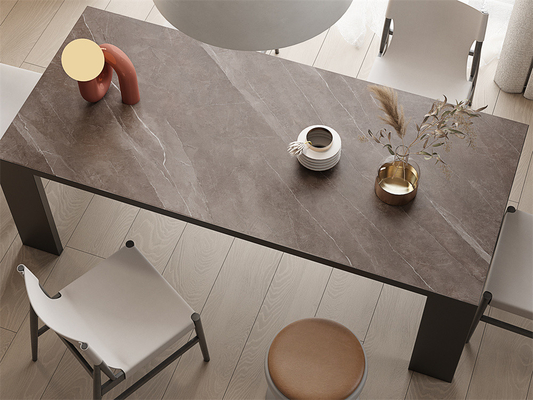 แอนติสลิปภายในพื้น 1420x2700mm หินทรายสีเทา แมท หินซินเตอร์สล็อบสําหรับห้องน้ํา