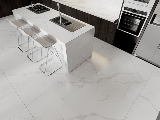 1420x2700 มม แมท ขาว Carrara Sintered Stone Slab สําหรับห้องนั่งเล่น