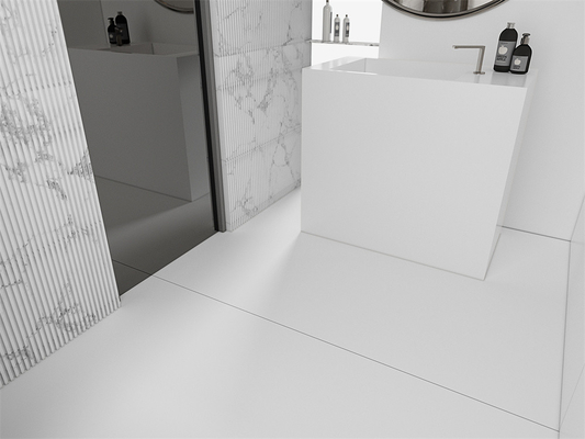 สีขาวบริสุทธิ์ 1420x2700 มิลลิเมตร แมทผนังภายนอก โปรเซลีน ผงหินซินเตอร์และผงใหญ่ สําหรับตกแต่งและห้องอาหาร