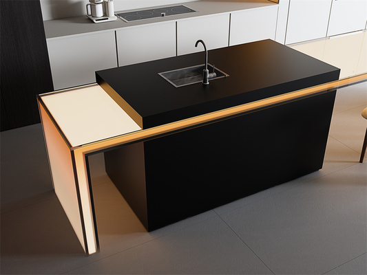 สีดํา แมท กระจกกระจก ผงหินซินเตอร์ สําหรับตกแต่งบ้านภายใน 160x320cm