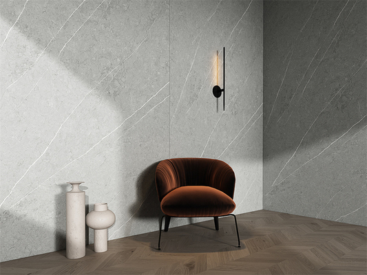 สีเทา แมท 1600x3200 มิลลิเมตร แอนติแบคทีเรียภายนอกพื้น Porcelain Sintered Stone Slab และ Porcelain Rock Slabs สําหรับอาบน้ํา