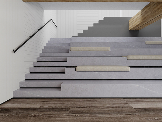 แผ่นหินสังเคราะห์ขนาด 1600x3200 มม. สีเทาด้าน สำหรับห้องรับประทานอาหาร