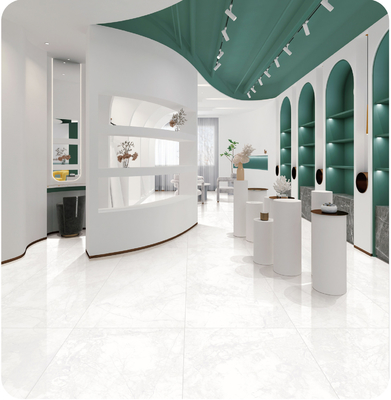 กระเบื้องตกแต่งของ SGS และพื้นภายในสีขาว 600x1200 มิลลิเมตร กระเบื้อง Porcelain กระเบื้องกระจกอ่อนสําหรับการออกแบบ