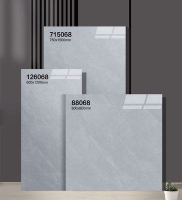 ทนทานการใช้งาน ทนทาน 600x1200 มิลลิเมตร กระเบื้อง Porcelain กระจกกระจกกระจก และกระเบื้องพื้นภายในสีเทา สําหรับสํานักงานและห้องน้ํา